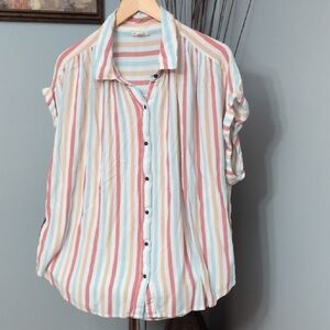 a.n.a Multicolor Striped Button Down Shirt